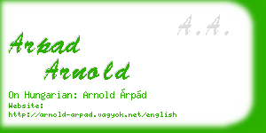 arpad arnold business card