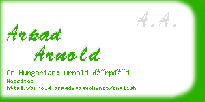 arpad arnold business card